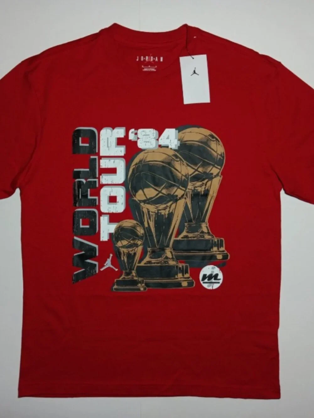Nike Men's Jordan NC World Tour Graphic Red T Shirt Size Medium Short Sleeve